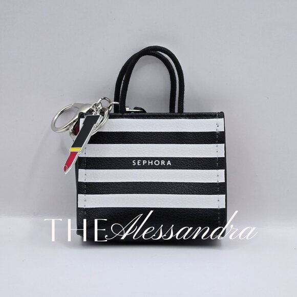 Sephora Mini Shopping Tote Handbag Keychain Purse Charm / AirPods Holder - New - Picture 1 of 12